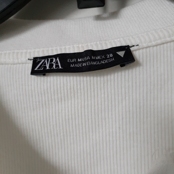 Zara white cropped polo t-shirt - Picture 2 of 3